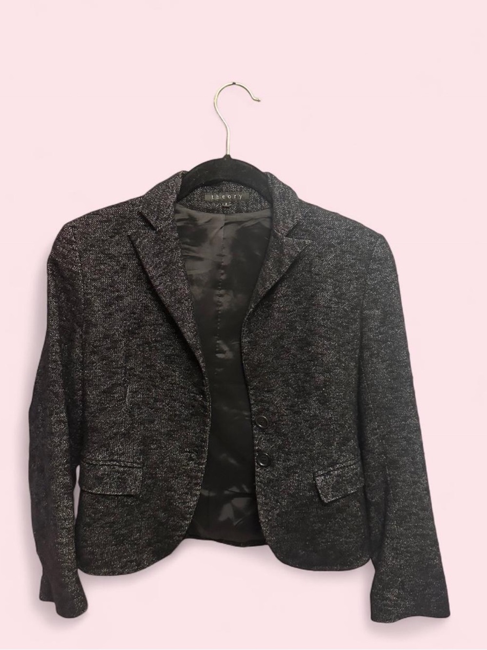 Theory Women's Charcoal Gray Blazer Jacket + Skirt Set